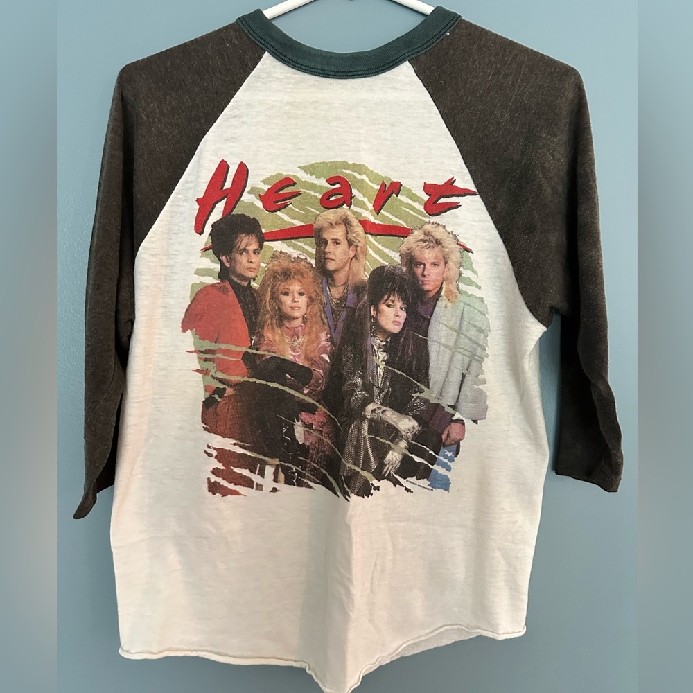 Vintage Heart (band) Raglan Sleeve T-Shirt World Tour 1985-1986